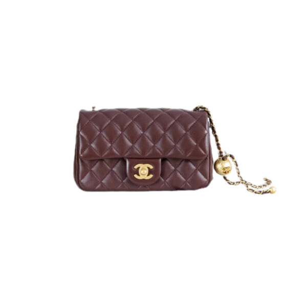 CHANEL FLAP BAG WITH GOLD BALL