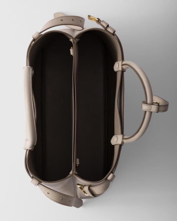 Prada Buckle Medium Leather Double-Belted Handbag