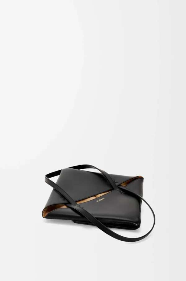 Medium Puzzle Fold tote in shiny calfskin