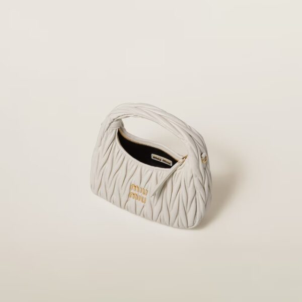 Wander Matelassé Soft Lamb Nappa Small Crescent Moon Bag