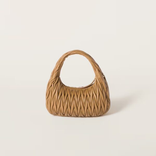 Wander Matelassé Medium Hobo Underarm Bag Caramel color