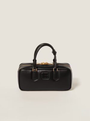 Arcadie Leather  Large Handbag Black Color