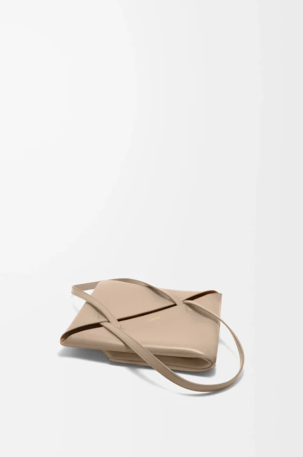 Medium Puzzle Fold tote in shiny calfskin