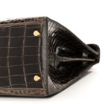Shiny Niloticus Crocodile Kelly Sellier 28 Gris Elephant